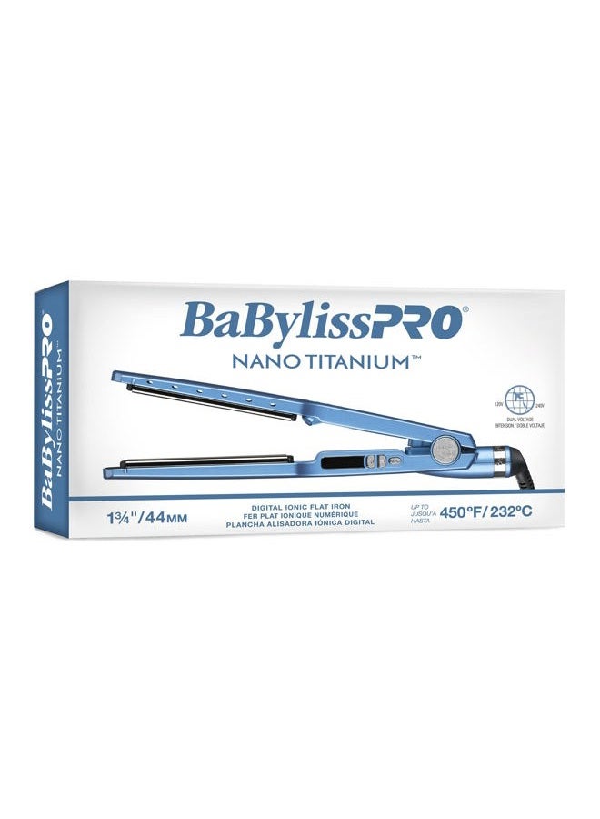 BaBylissPRO مكواة شعر مسطحة نانو تيتانيوم أيونية، 1 3/4" مكواة شعر لتنعيم الشعر اللامع والخالي من التجاعيد لجميع أنواع الشعر - Image 2