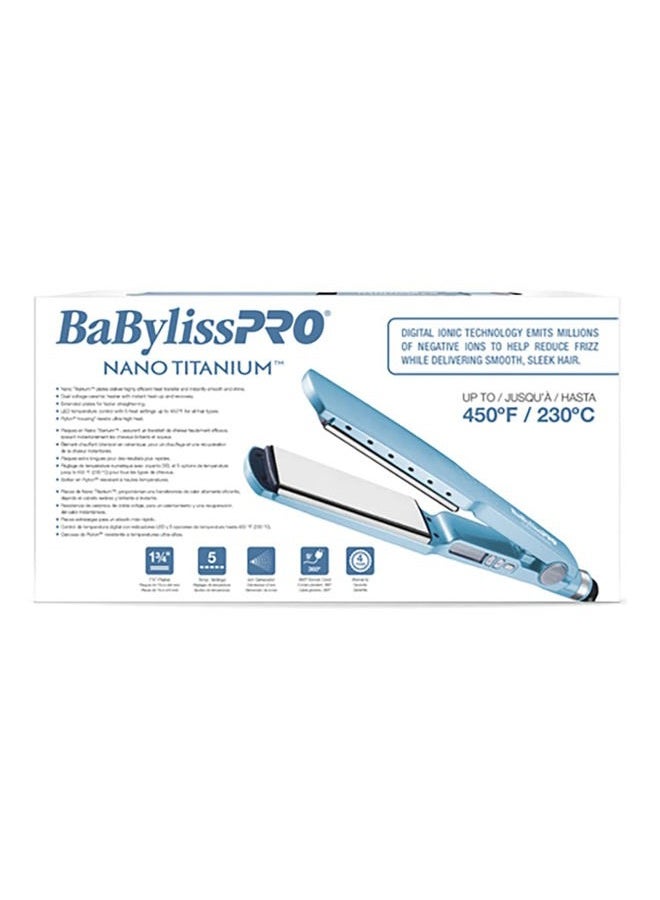 BaBylissPRO مكواة شعر مسطحة نانو تيتانيوم أيونية، 1 3/4" مكواة شعر لتنعيم الشعر اللامع والخالي من التجاعيد لجميع أنواع الشعر - Image 3