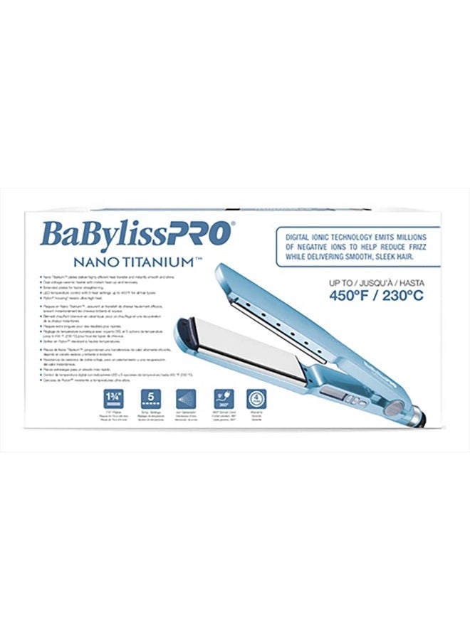 BaBylissPRO مكواة شعر مسطحة نانو تيتانيوم أيونية، 1 3/4" مكواة شعر لتنعيم الشعر اللامع والخالي من التجاعيد لجميع أنواع الشعر - Image 5