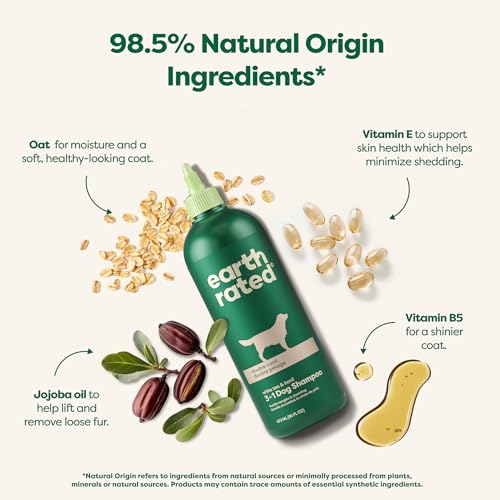 Earth Rated Deshedding Dog Shampoo, Hypoallergenic 3-in-1, Shampoo & Conditioner for Dogs & Puppies, Deodorizing, 98.5% Natural Origin Ingredients, 16 oz - Image 3