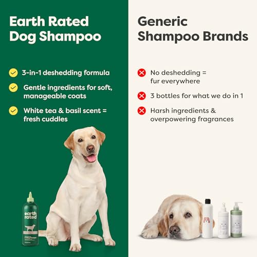 Earth Rated Deshedding Dog Shampoo, Hypoallergenic 3-in-1, Shampoo & Conditioner for Dogs & Puppies, Deodorizing, 98.5% Natural Origin Ingredients, 16 oz - Image 5