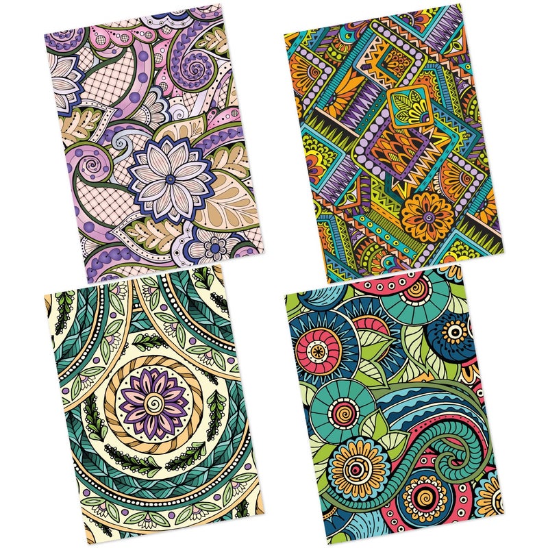 CrafTangles Decoupage Paper Pack - Doodled (A4) - 4 sheets - Image 1