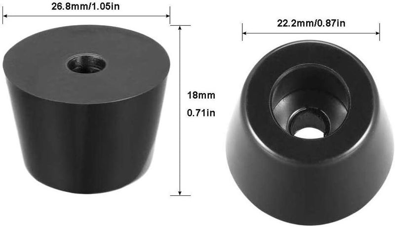Eyech 40 قطعة أقدام مطاطية دائرية طويلة مضادة للاهتزاز مثبتة بأقدام مطاطية لمقاعد الخزائن والمكاتب والطاولات - Image 2