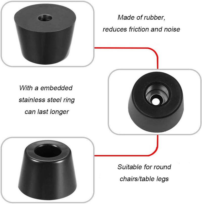 Eyech 40 قطعة أقدام مطاطية دائرية طويلة مضادة للاهتزاز مثبتة بأقدام مطاطية لمقاعد الخزائن والمكاتب والطاولات - Image 3