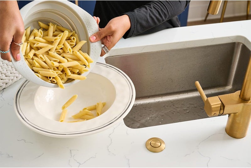 Mud Pie Pasta Bowl and Silicone Strainer Set OffWhite 3 x 14 dia - Image 4