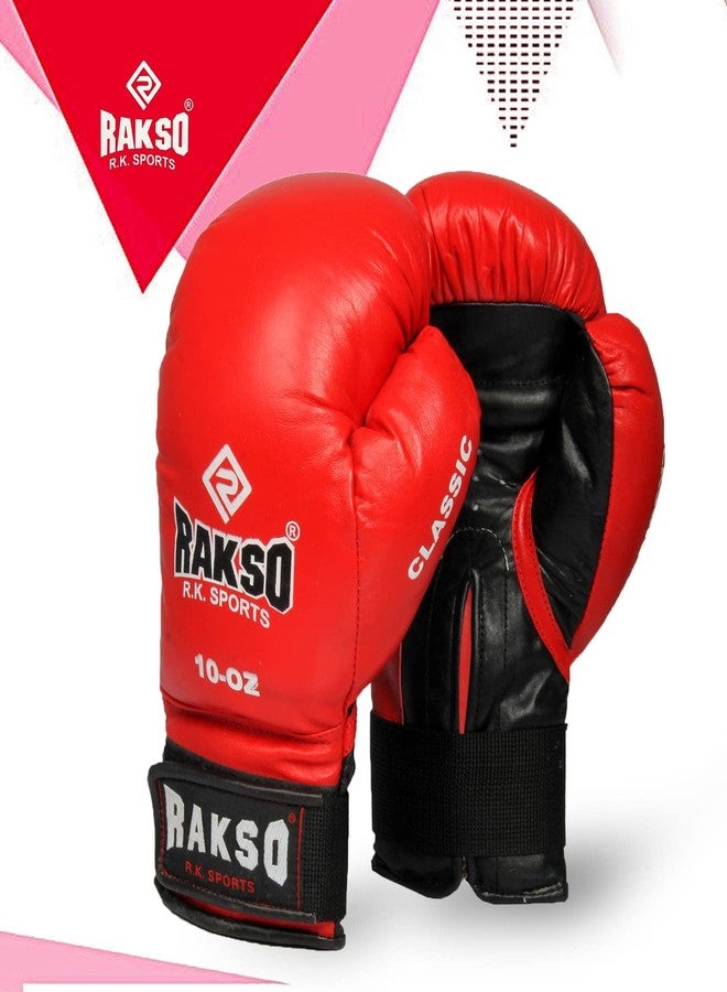 Rakso Boxing Kit Molded Faux Leather Boxing Gloves for Muay Thai Kickboxing MMA Martial Arts Workout Grappling Dummy Punching Boxing Gloves with Hand wrap Combo (14 OZ) - Image 2