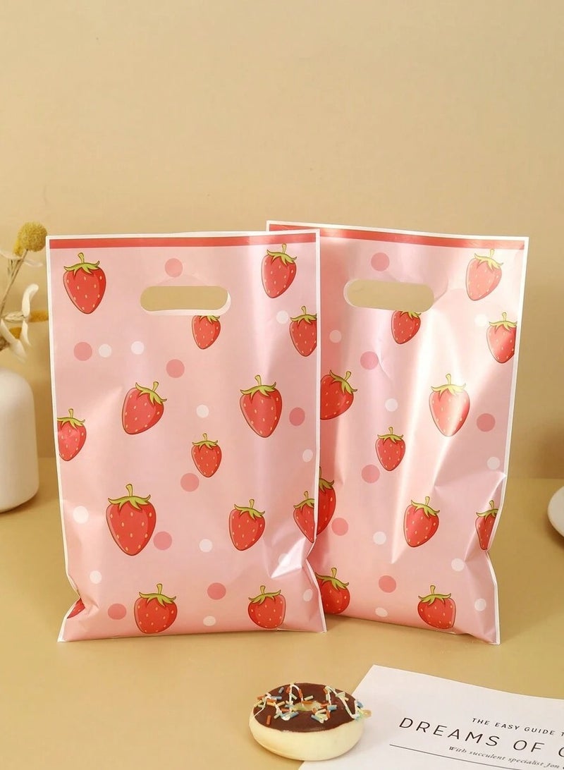 Generic 25Pcs Strawberry Themed Gift Bags With Handles For Birthday Party And Event Decorations  - Image 2