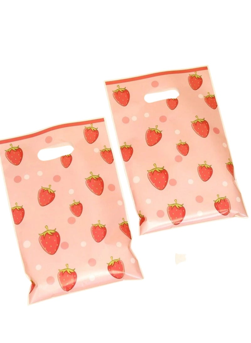 Generic 25Pcs Strawberry Themed Gift Bags With Handles For Birthday Party And Event Decorations  - Image 4