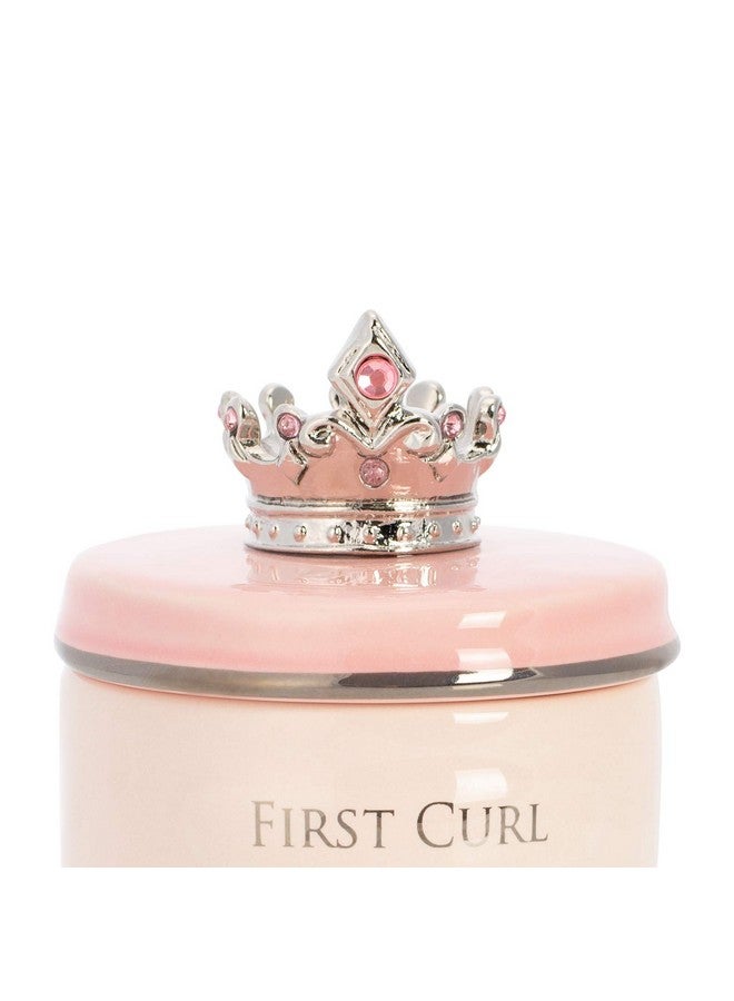 DEMDACO First Tooth and Curl Pink Ceramic Stoneware Children's Stackable Keepsake Box, 1 Count (Pack of 1) - Image 2
