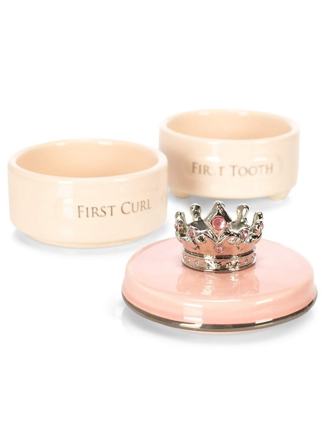 DEMDACO First Tooth and Curl Pink Ceramic Stoneware Children's Stackable Keepsake Box, 1 Count (Pack of 1) - Image 4