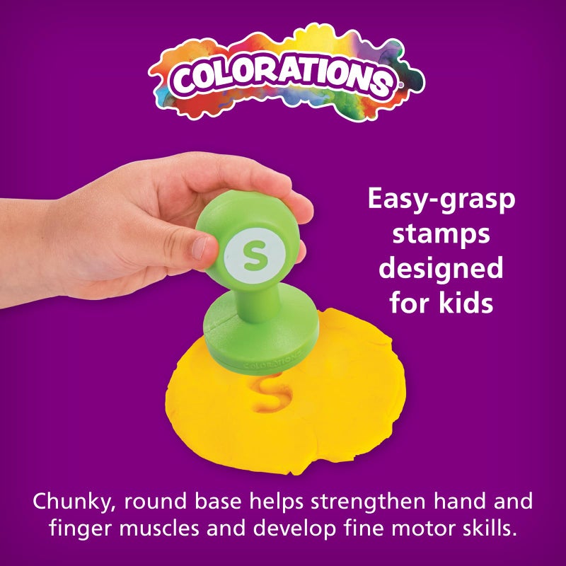 Colorations Alphabet Dough Stampers Set, Lowercase Letters, 26 Letter Stamps for Toddlers & Preschool Kids, Learn ABC & Spelling, Play Dough Creative Play for Classrooms, Daycare, School, Homeschool - Image 2
