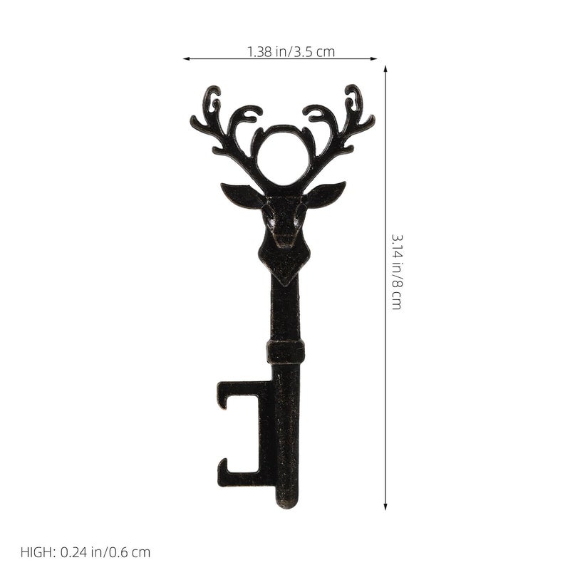 Vintage Deer Head Bottle Opener Keychain Set 3PCS Zinc Alloy Manual Beer Opener - Image 3