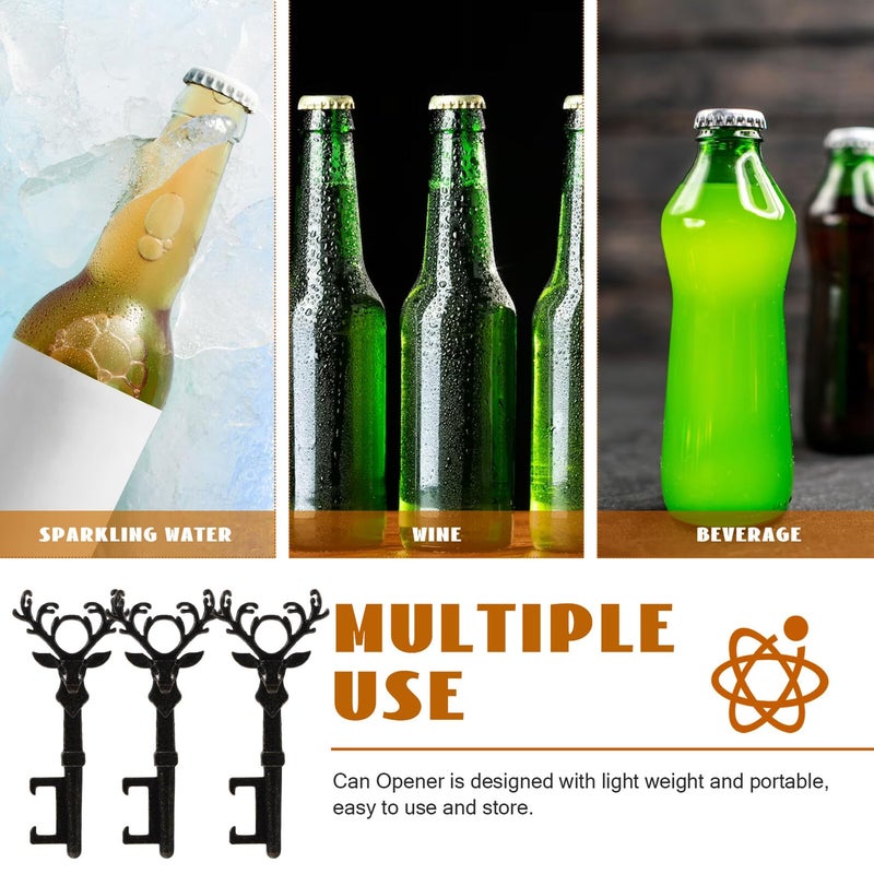 Vintage Deer Head Bottle Opener Keychain Set 3PCS Zinc Alloy Manual Beer Opener - Image 4