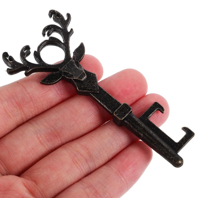 Vintage Deer Head Bottle Opener Keychain Set 3PCS Zinc Alloy Manual Beer Opener - Image 5