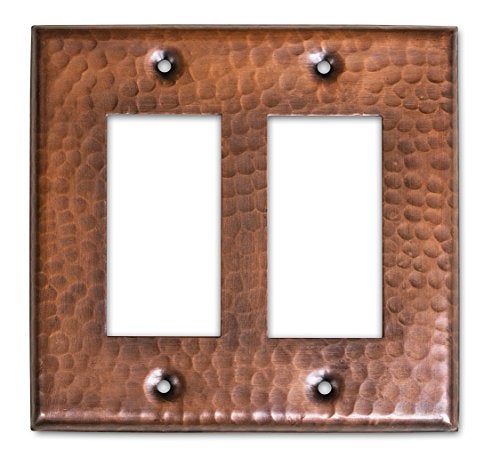 Monarch Abode 2-Gang Rocker Wall Plate, Hand Hammered Decorator Pure Copper Switch Wall Plate, Decorative Light Switch Cover Plate for Electrical Outlet, Pure Copper - Image 4