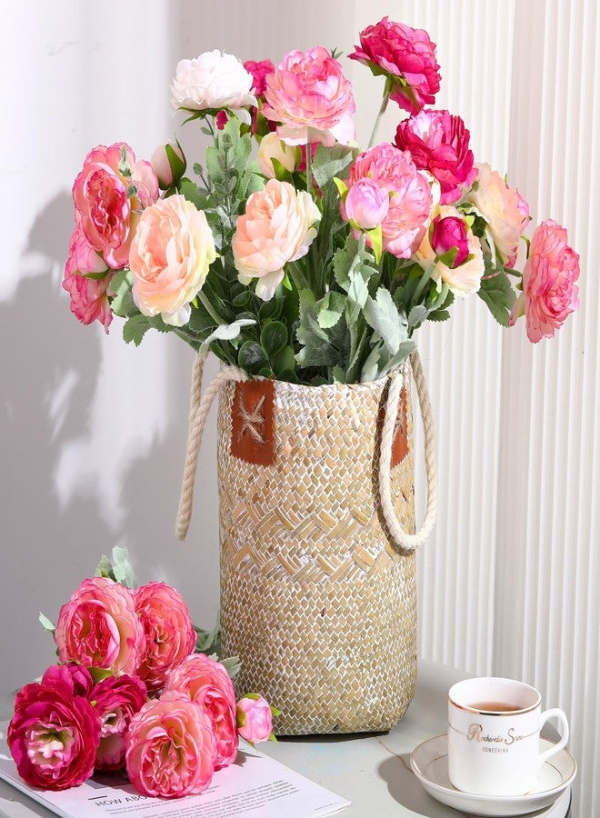 Daifunli 18 Pcs Artificial Flowers Silk Peony Rose Single Eucalyptus Stems Fake Peony Flowers Faux Peony Bouquet Floral Arrangements Bundle Bulk for Table Centerpiece Wedding Farmhouse Home (Classic) - Image 3
