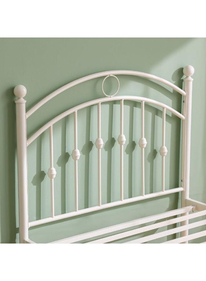 DANUBE HOME Bella Curve 120x200 Metal Twin Bed | Modern Design Kids Metal Single -White - Image 4