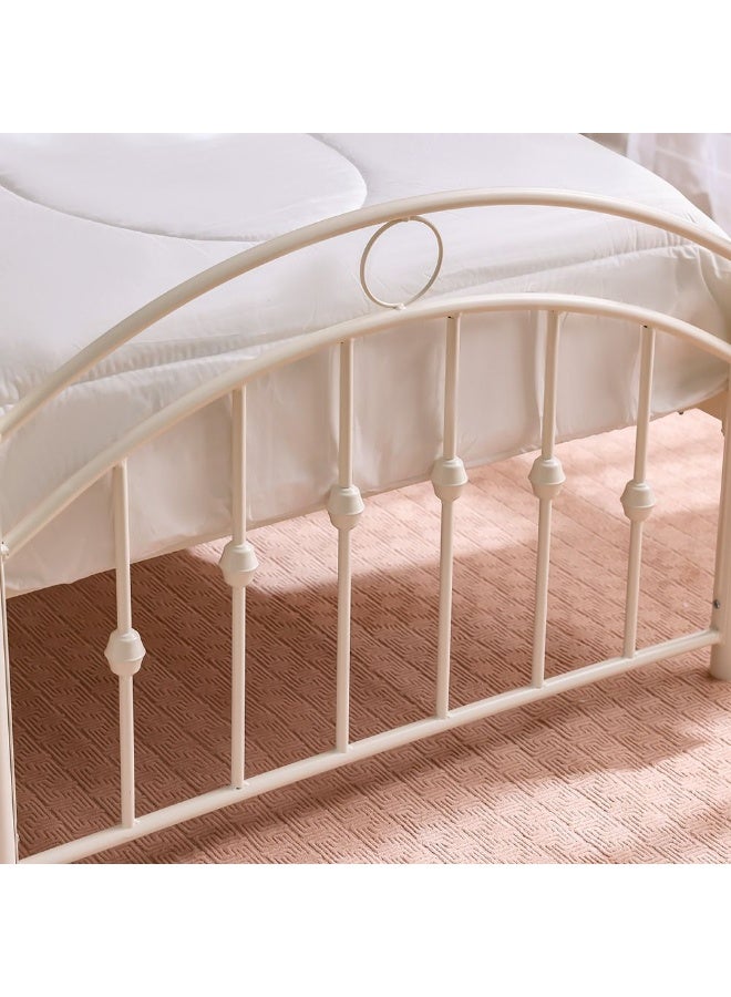 DANUBE HOME Bella Curve 120x200 Metal Twin Bed | Modern Design Kids Metal Single -White - Image 3