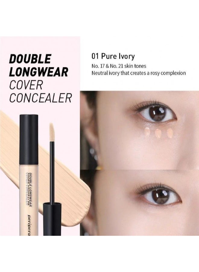 Peripera كونسيلر دابل لونغ وير كوفر 01 آيفوري نقي - Image 2