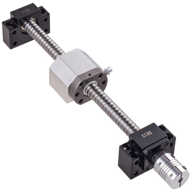 CHUANGNENG Ball Screw CNC Parts SFU1605 RM1605 16mm 600mm with Metal Deflector Ball Screw nut BK/BF12 End Supports Ball NUT HOUSINGS 1pcs Coupler with end Machining,Length Approx 23.62inch/600mm - Image 5