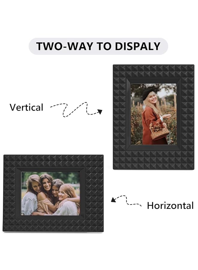 erorex Photo Frame Mini Plastic Picture Frames Rectangular Black Photo Frame Set Of 5 Portable Tabletop Picture Frame For 2X3 Inch Photos Great For Home Desk Top Decoration Gift For Family Friend - Image 3