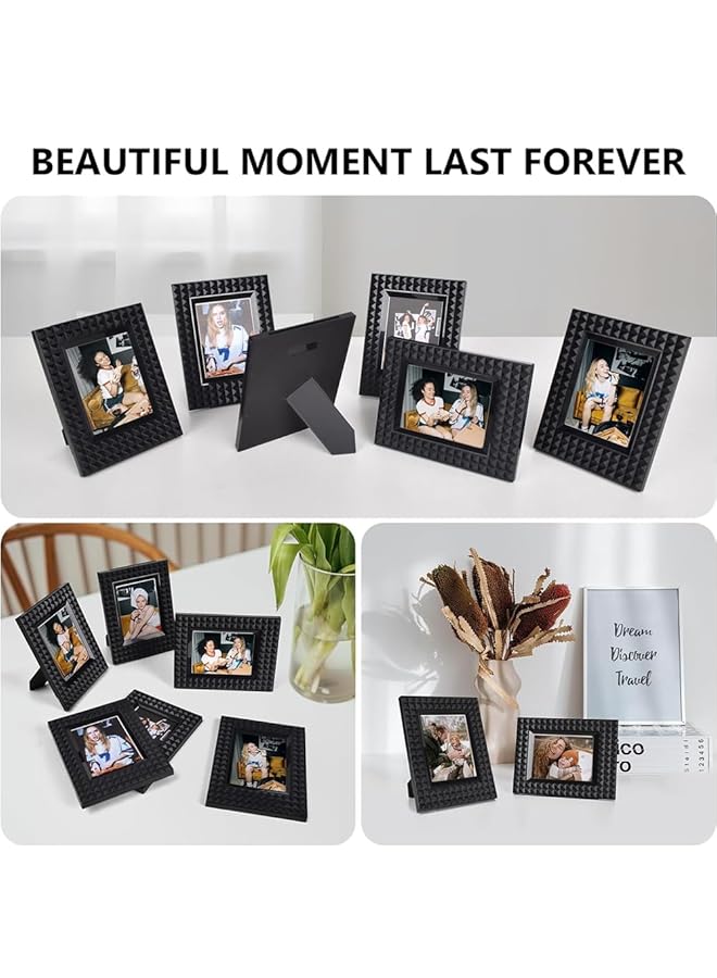 erorex Photo Frame Mini Plastic Picture Frames Rectangular Black Photo Frame Set Of 5 Portable Tabletop Picture Frame For 2X3 Inch Photos Great For Home Desk Top Decoration Gift For Family Friend - Image 4