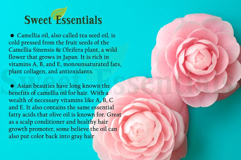 Sweet Essentials Organic Camellia Seed Oil | Imported From Japan | 4oz Bottle | 100% Pure | 100% Organic | For Hair & Skin Use | Japanese Beauty Oil | Camellia Oleifera - Image 5
