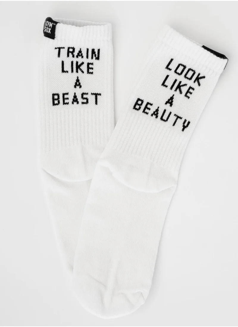 Gym Sox TRAIN LIKE A BEAST LOOK LIKE A BEAUTY
