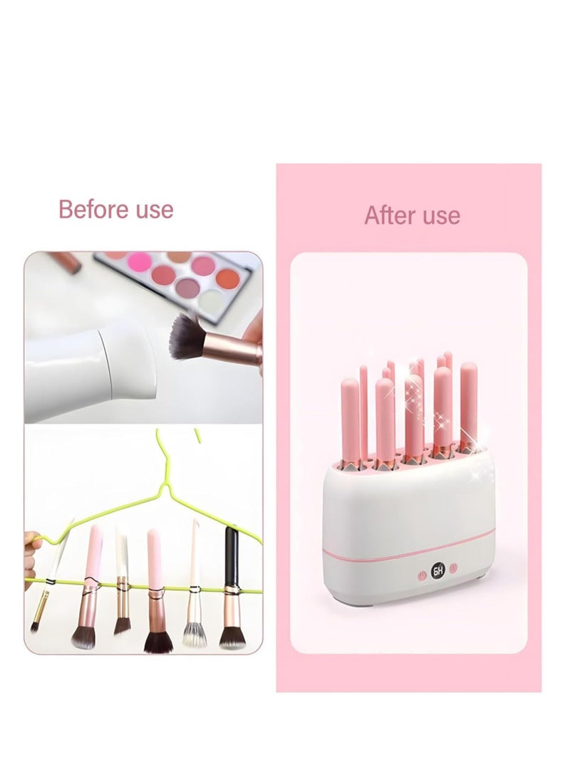 بلان A آلة تجفيف فرش المكياج، أداة تجفيف فرش المكياج الكهربائية القابلة لإعادة الاستخدام، مجموعة مجفف فرش المكياج القابلة لإعادة الشحن عبر USB دون الإضرار بالشعيرات، تجفيف سريع 12 قطعة من فرش المكياج، - Image 4