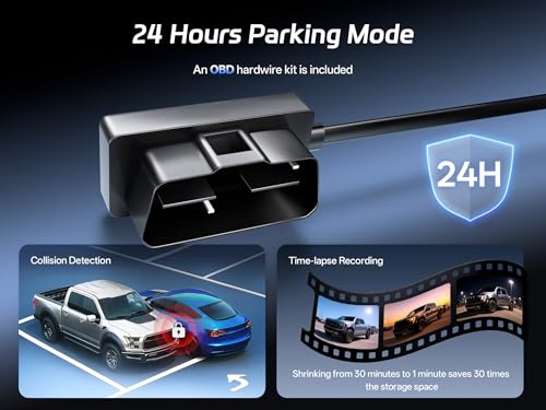 Pelsee 4K+2.5K Mirror Dash Cam with Front Starvis 2 IMX678 & Rear IMX335, 12" Rear View Mirror Camera, Color Night Vision, 5.8GHz WiFi, ADAS & BSD, Included OBD Hardwire Kit, 128GB Card, P12 Pro Max - Image 5