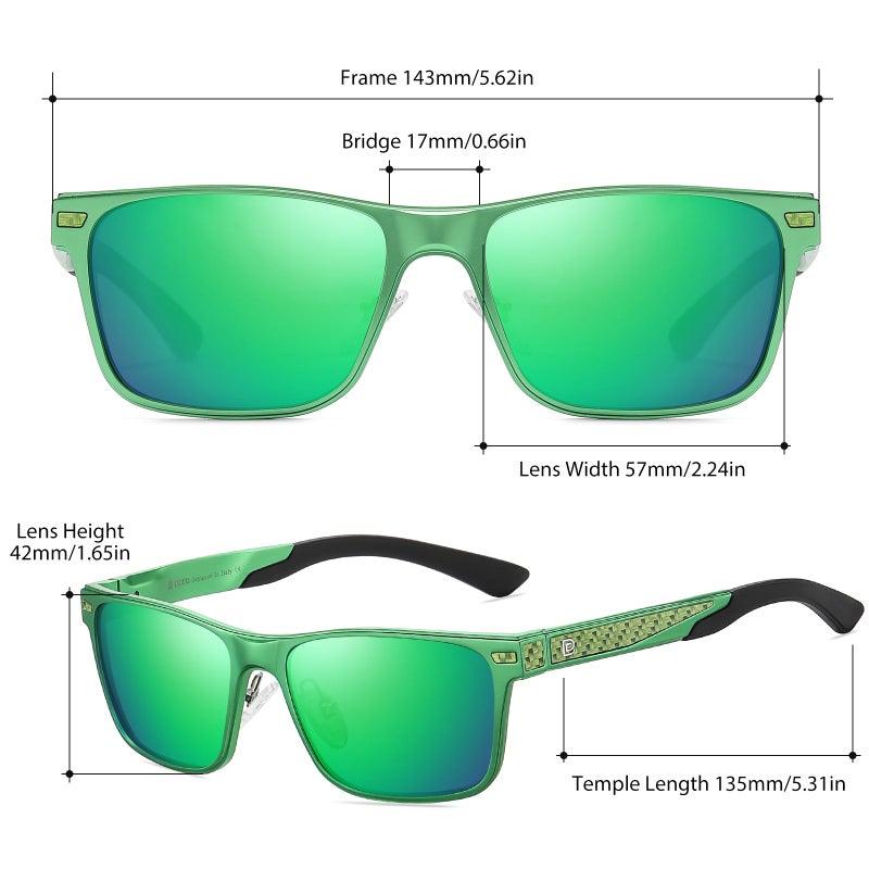 DUCO Polarized Sunglasses for Men Lightweight Carbon Fiber UV400 Protection Square Sun Glasses 8207 - Image 3