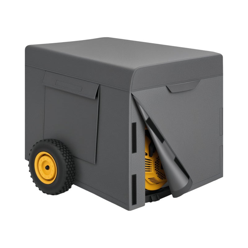 Alloxity أغطية مولدات ألوكسيتى غطاء مولد محمول 26 × 20 × 20 بوصة غطاء مولد متين للمولدات الخارجية 3500-6000 واط يناسب معظم المولدات رمادي