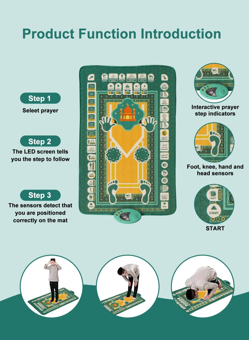 SAJADAH Kids Educational Smart Prayer Mat Ramadan for Kids Educational Prayer MatFun, Easy & Interactive, Prayer Rug for Kids（114*71cm） - Image 5