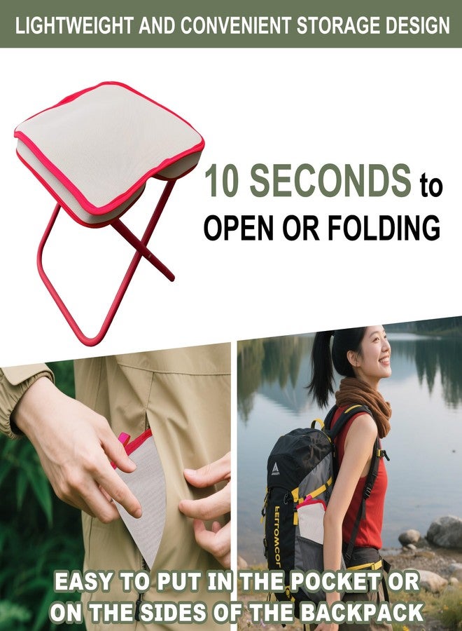 KCTXIPE Portable Folding Stool - Compact Mini Chair for Camping, Hiking, Fishing, Gardening and Outdoor Use - Lightweight, Durable, Easy to Carry and Set Up (Khaki) - Image 5