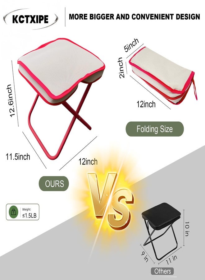 KCTXIPE Portable Folding Stool - Compact Mini Chair for Camping, Hiking, Fishing, Gardening and Outdoor Use - Lightweight, Durable, Easy to Carry and Set Up (Khaki) - Image 2