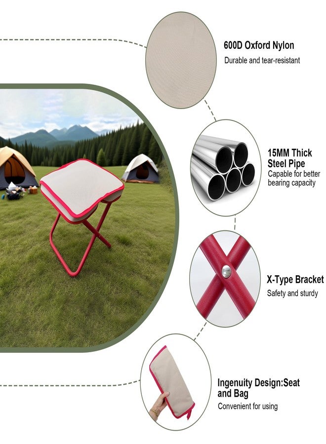KCTXIPE Portable Folding Stool - Compact Mini Chair for Camping, Hiking, Fishing, Gardening and Outdoor Use - Lightweight, Durable, Easy to Carry and Set Up (Khaki) - Image 4