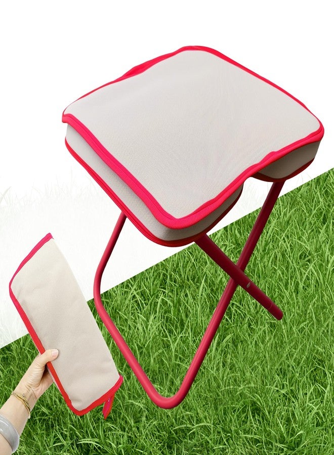 KCTXIPE Portable Folding Stool - Compact Mini Chair for Camping, Hiking, Fishing, Gardening and Outdoor Use - Lightweight, Durable, Easy to Carry and Set Up (Khaki) - Image 1