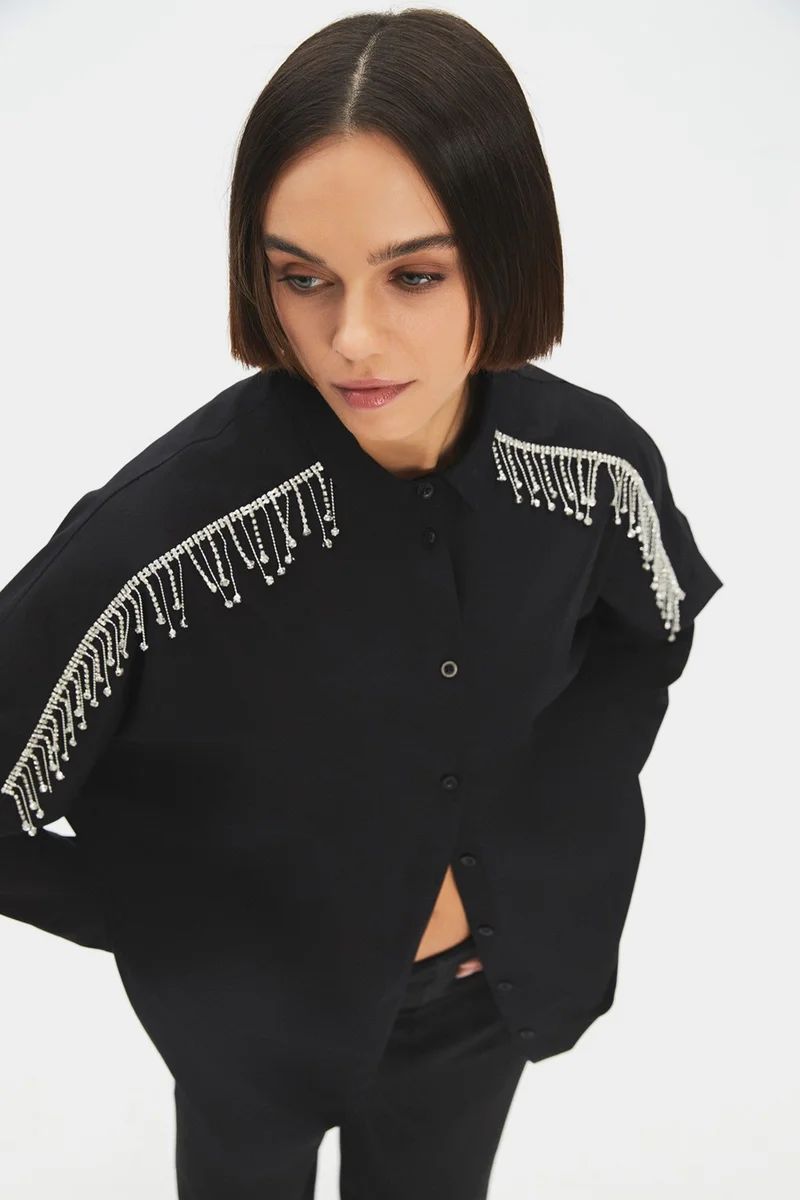 جون Accessory Detailed Cotton Blend Shirt