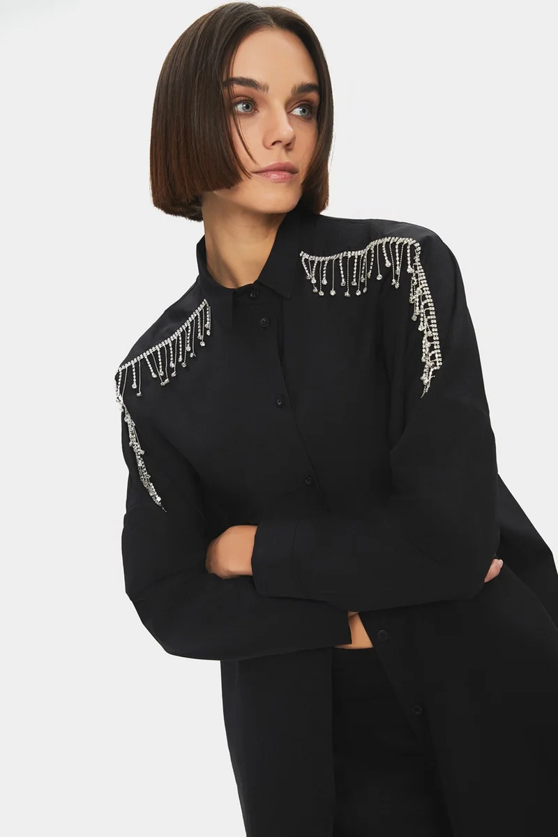 جون Accessory Detailed Cotton Blend Shirt