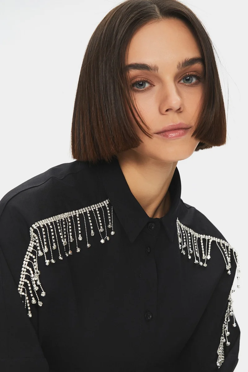 جون Accessory Detailed Cotton Blend Shirt