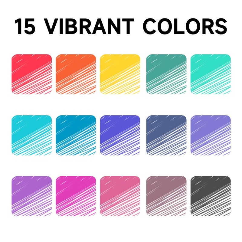 Lineon Erasable Gel Pens, 15 Colors Retractable Fine Point Erasable Pens Clicker, Fine Point(0.5mm), Assorted Color Inks, Make Mistakes Disappear for Drawing Writing Planner and Crossword Puzzles - Image 2