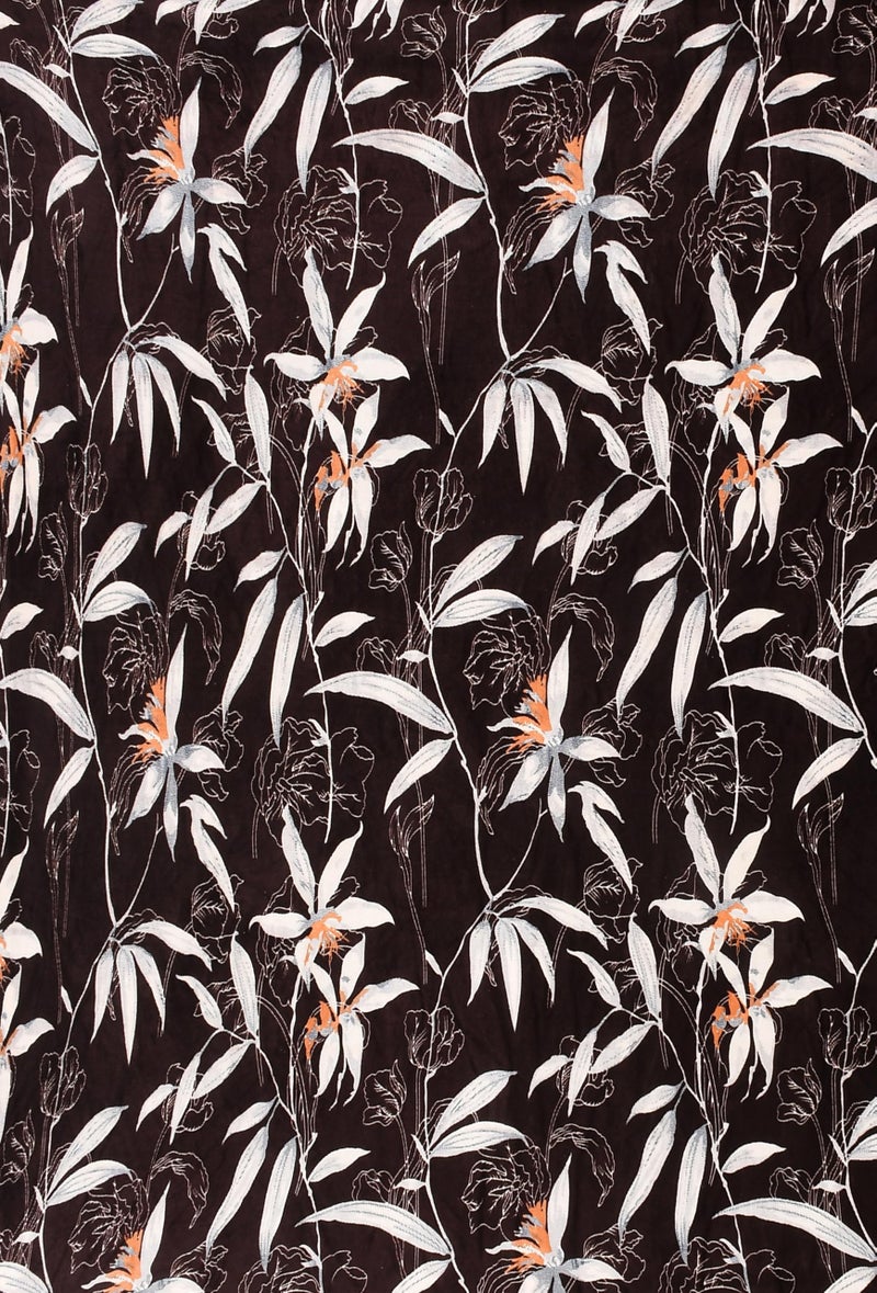 TIB Presents Flannel Warm Diwan Cover Set, 1 Single Bedsheet (60 x 90 inch), 5 Pillows (16 x 16 inch), 2 Bolster Covers (16 x 32 inch) (Flower Brown) - Image 3