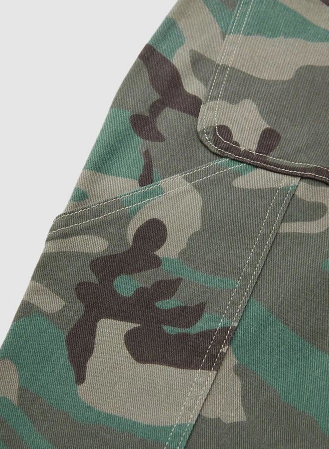 Flamingals Camo Cargo Pants for Women Mid Rise Camouflage Trousers Stretchy Bootcut Pants Without Belt, Camo, S - Image 4
