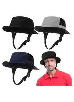 3 Pcs Surf Hat Surf Bucket Hat with Straps Surf Cap Surfing Accessories Sun Protection Surfing Cap for Men Women Water Sports Kayaking Fishing Boating