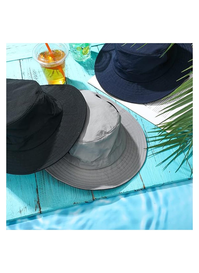 SYOSI - 3 Pcs Surf Hat Surf Bucket Hat with Straps Surf Cap Surfing Accessories Sun Protection Surfing Cap for Men Women Water Sports Kayaking Fishing Boating - Image 1