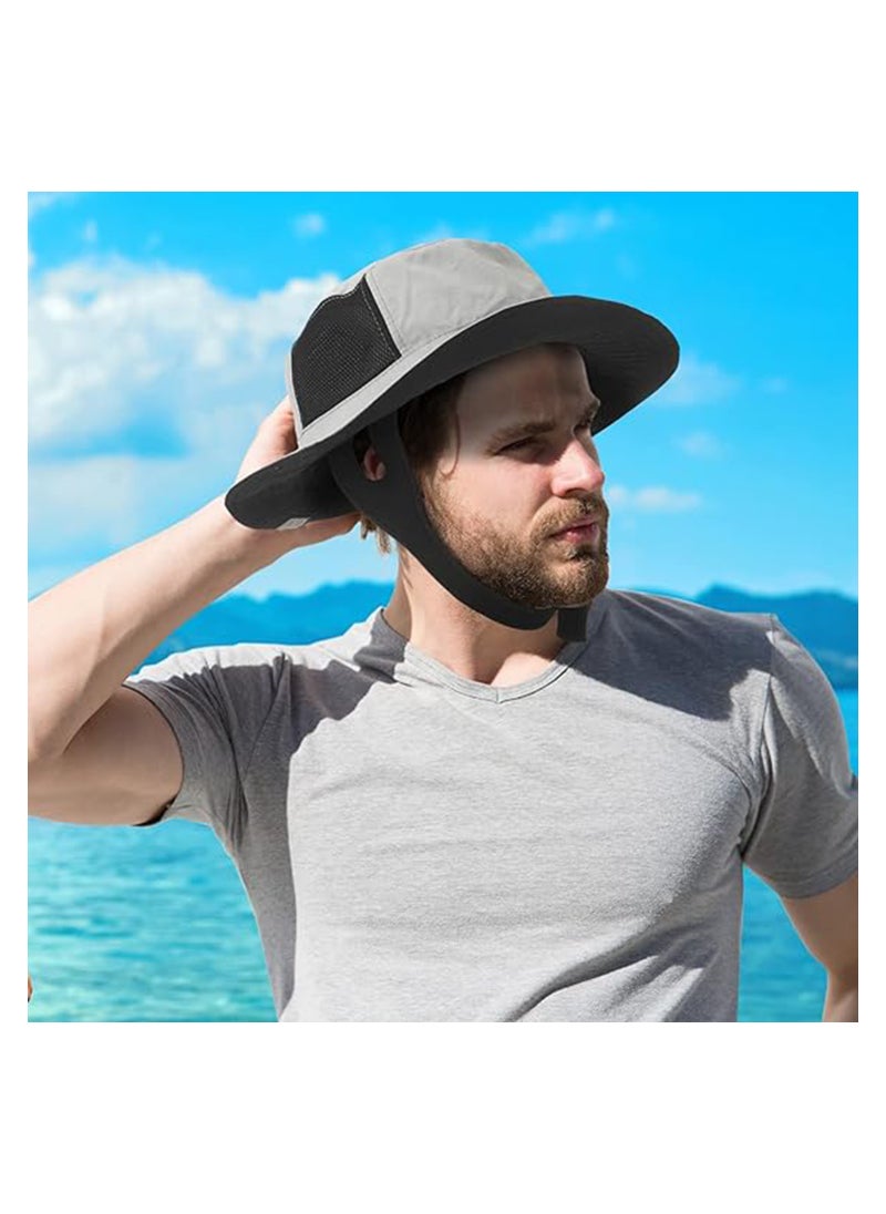 SYOSI - 3 Pcs Surf Hat Surf Bucket Hat with Straps Surf Cap Surfing Accessories Sun Protection Surfing Cap for Men Women Water Sports Kayaking Fishing Boating - Image 1