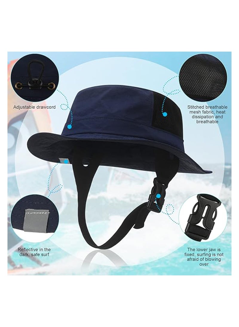 SYOSI - 3 Pcs Surf Hat Surf Bucket Hat with Straps Surf Cap Surfing Accessories Sun Protection Surfing Cap for Men Women Water Sports Kayaking Fishing Boating - Image 1
