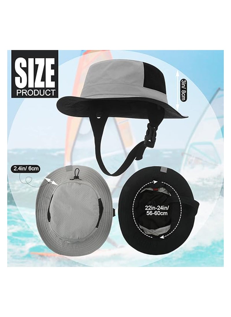 SYOSI - 3 Pcs Surf Hat Surf Bucket Hat with Straps Surf Cap Surfing Accessories Sun Protection Surfing Cap for Men Women Water Sports Kayaking Fishing Boating - Image 1