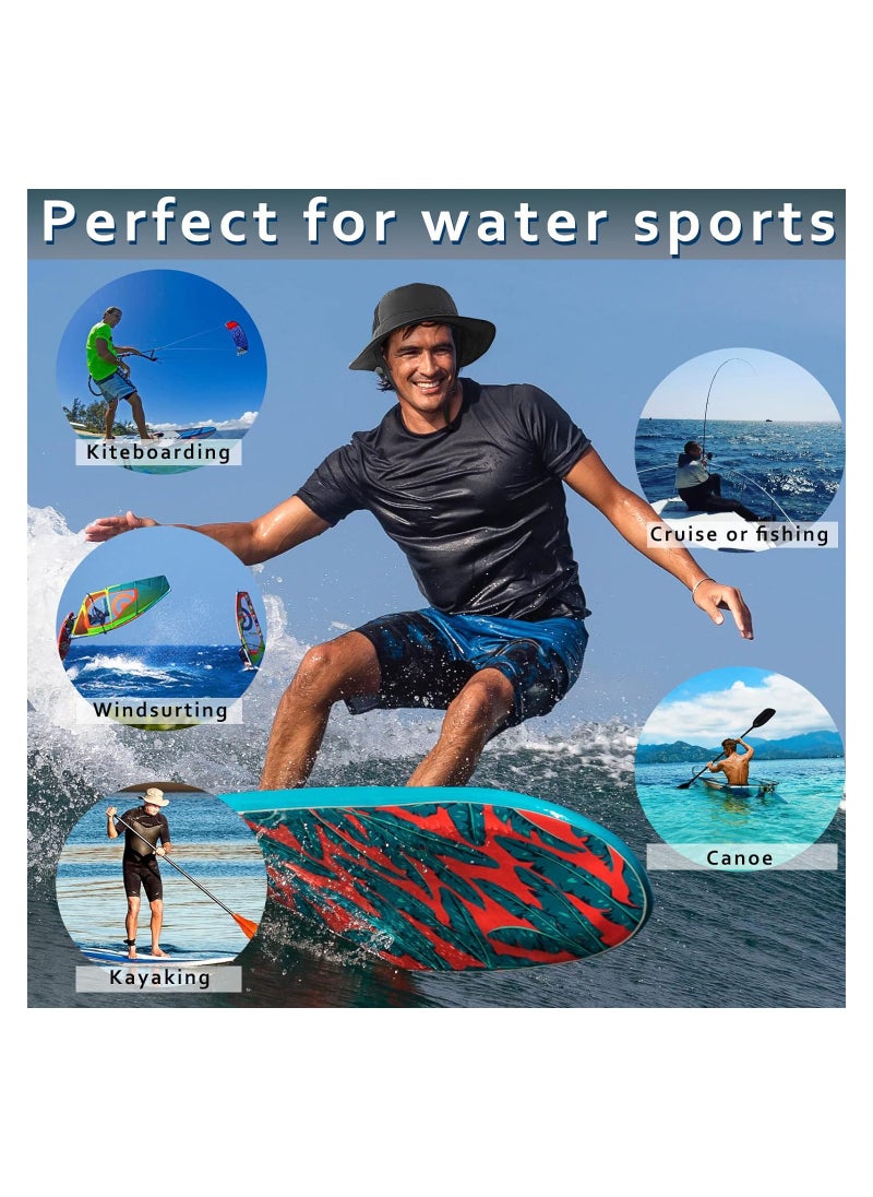 SYOSI - 3 Pcs Surf Hat Surf Bucket Hat with Straps Surf Cap Surfing Accessories Sun Protection Surfing Cap for Men Women Water Sports Kayaking Fishing Boating - Image 1