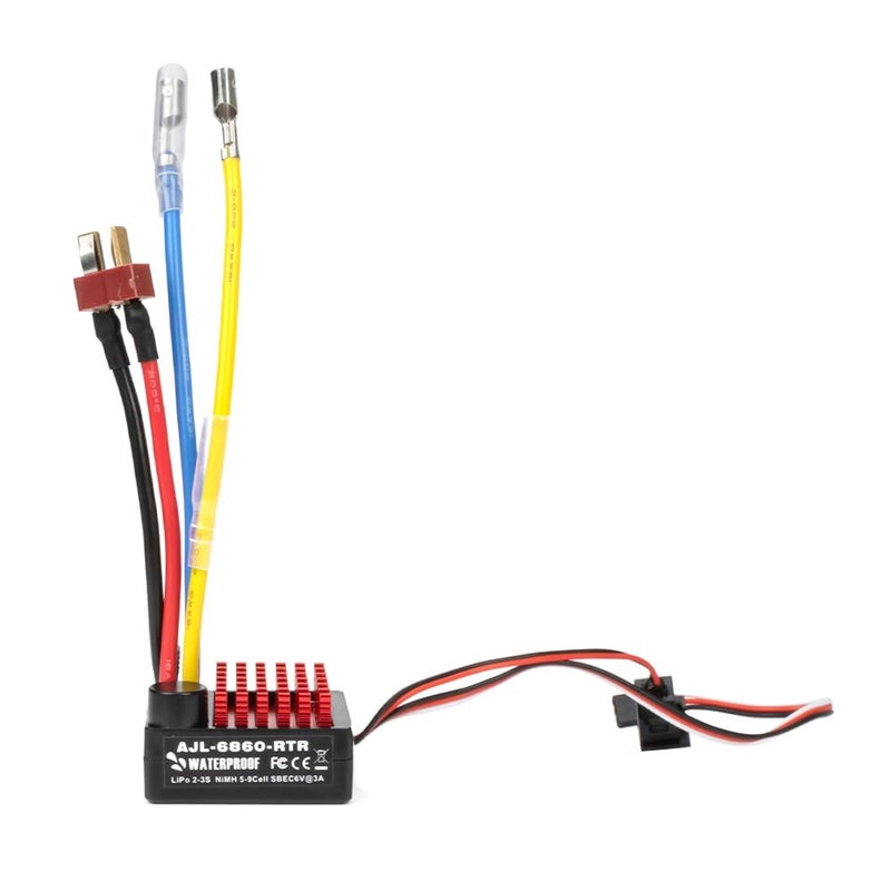 YSKMLOLP 110 Rc Car Speed ControllerWaterproof 60A ESC Brushed Electronic Speed Controller for 110 RC Car Rock Crawler Boat SCX10 TRX4 CC01 TF2 D90 MST CFX EX86100 - Image 3
